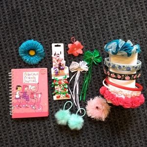 Bundle of hair accessories and journal (18 pieces)